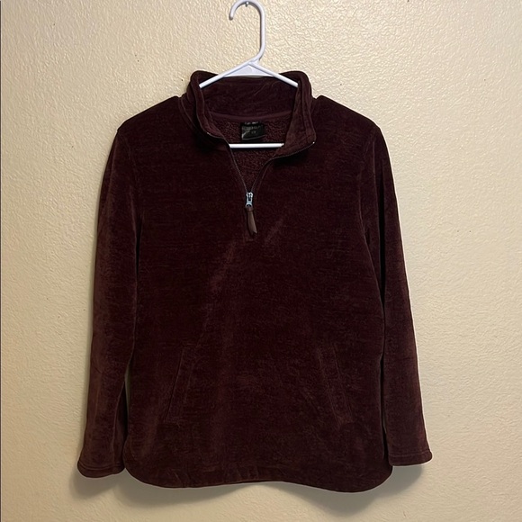 32 Degrees Heat Pullover Womens Medium Maroon Quarter Zip Sherpa Fleece - Picture 1 of 3